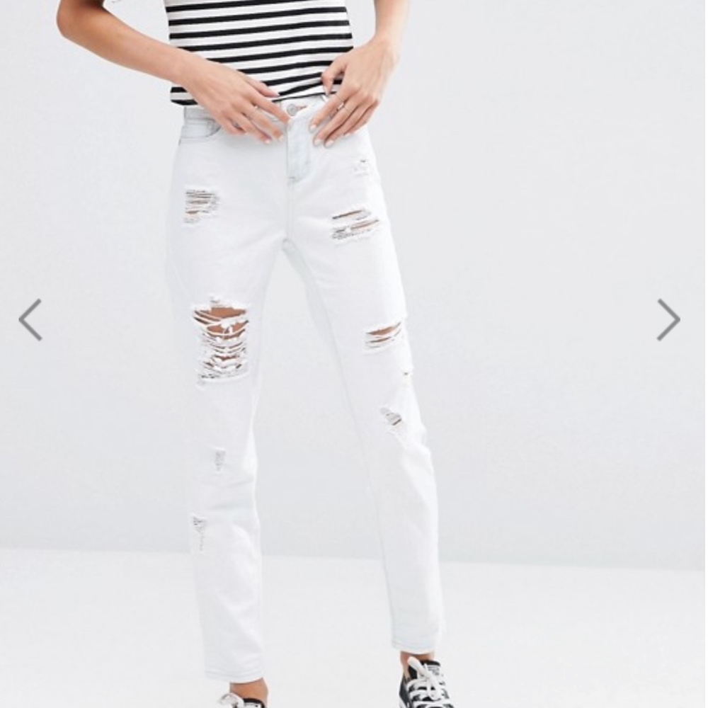 Dittos Ripped White Jeans